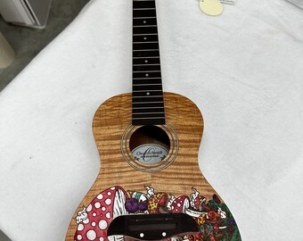 Engraved "Happy Mushroom" ukulele