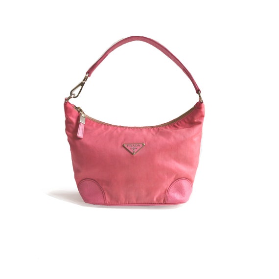 Authentic Prada Nylon Mini Shoulder Bag in Pink 90