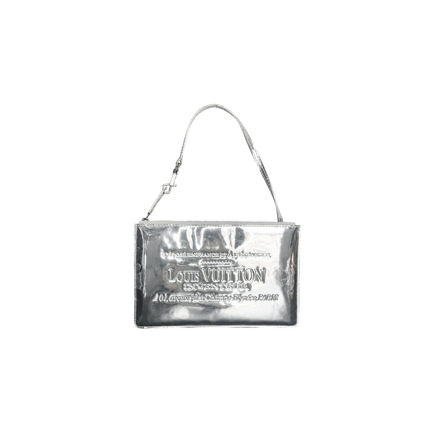 Louis Vuitton Metallic Silver Monogram Leather Miroir Sac Plat Bag Louis  Vuitton