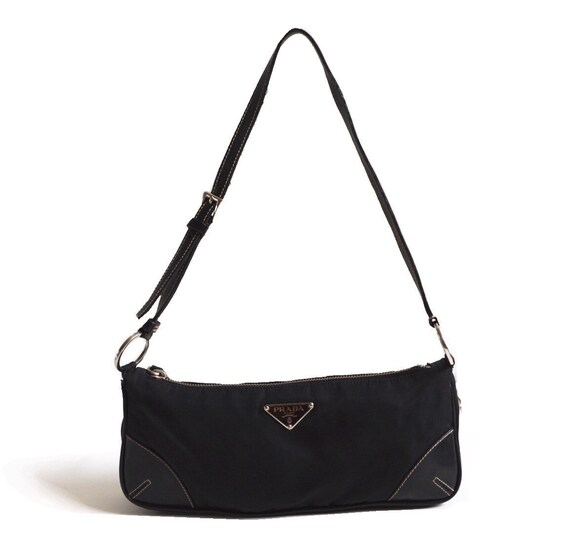 Authentic Prada Nylon Mini Shoulder Baguette Bag i