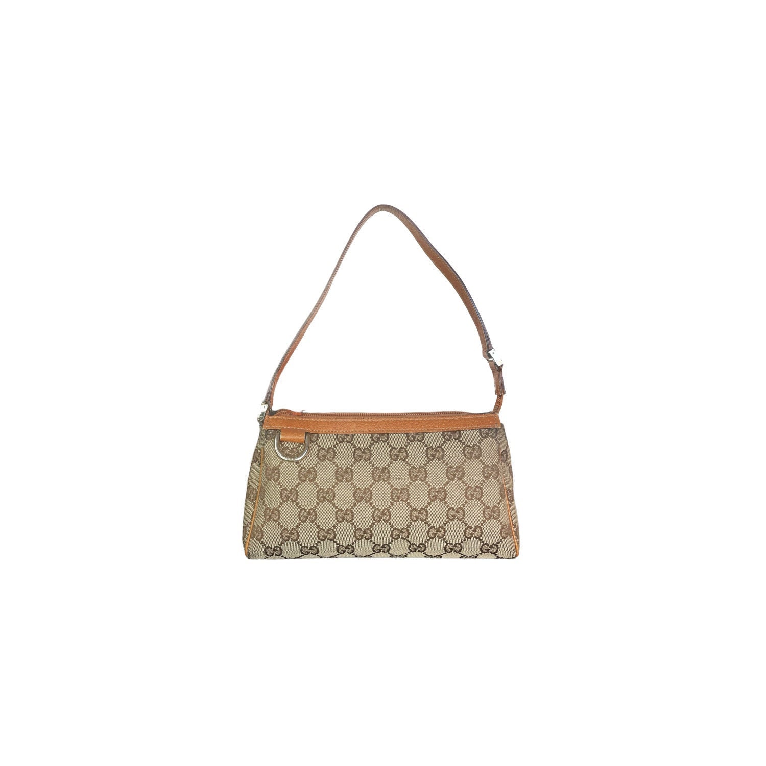 Gucci, Bags, Authentic Gucci Monogram Mini Pochette Shoulder Bag In Beige  Tan Vintage