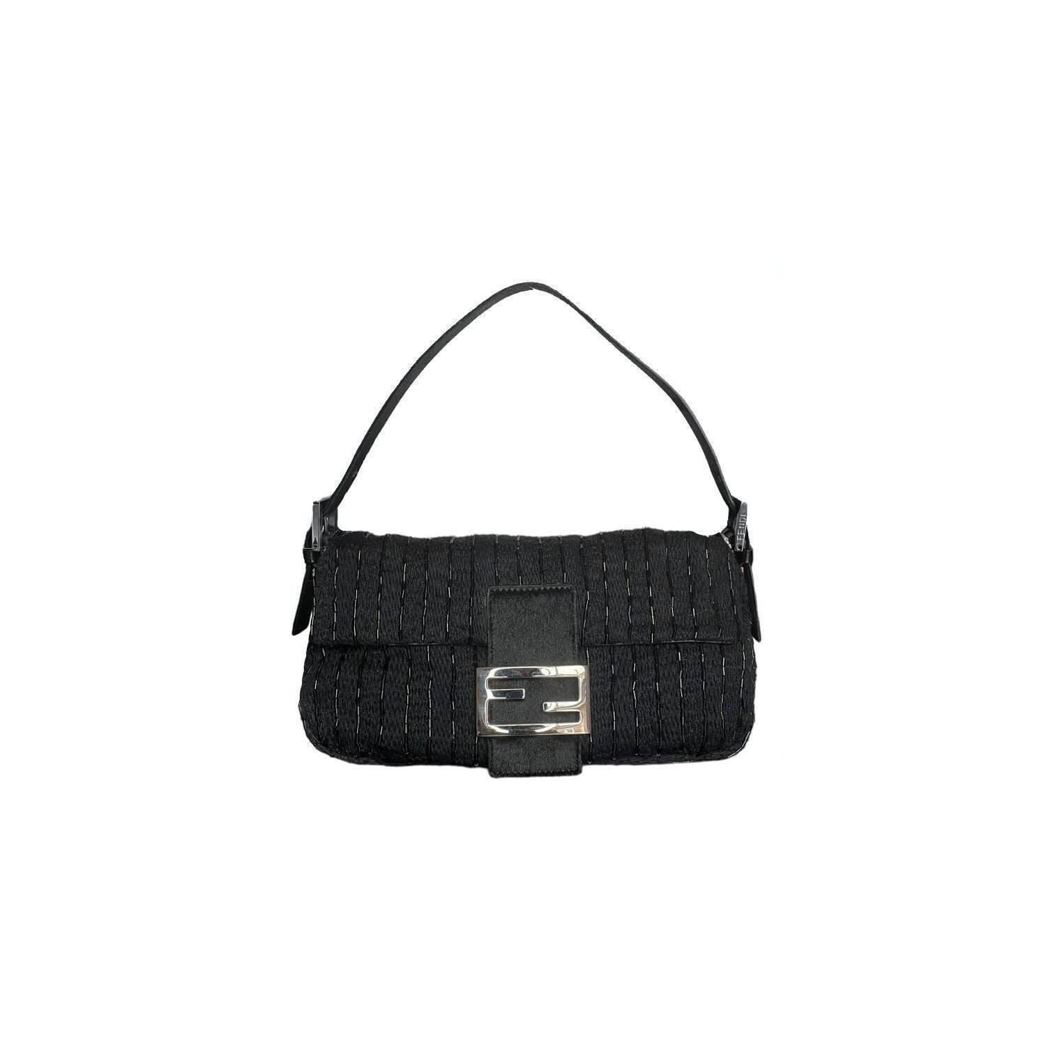 Fendi Black Sequin Baguette Bag