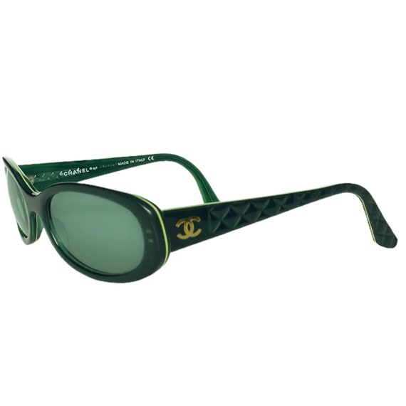 Chanel Sunglasses Authentic Chanel Logo Sunglasses in Green 