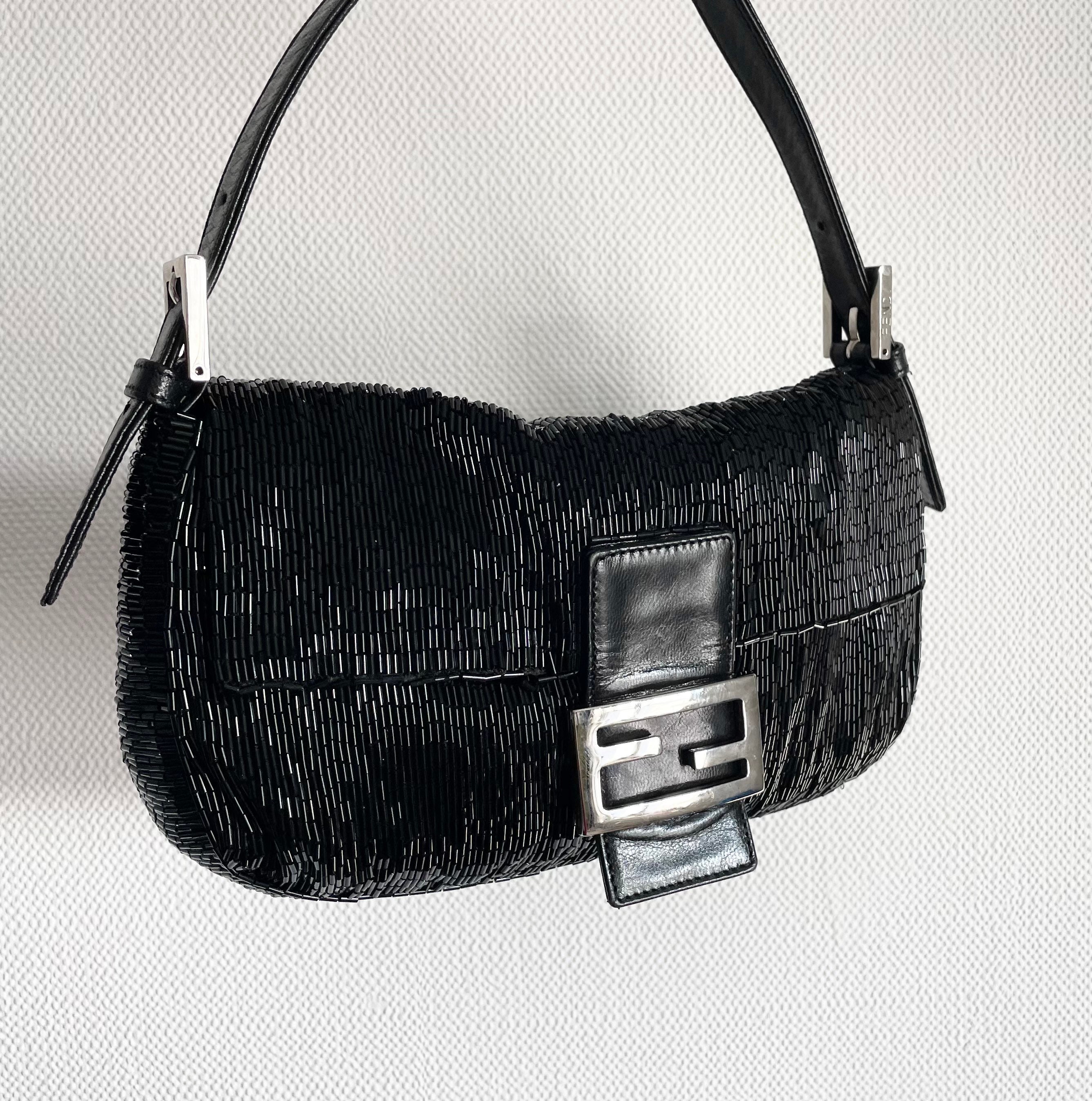 Fendi Bag Authentic Fendi Beaded Shoulder Baguette Bag in 
