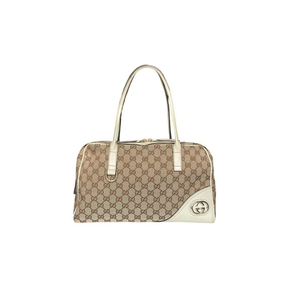 Vintage Gucci Princy Hobo Bag Web Stripe PVC Crystal GG Monogram Leather