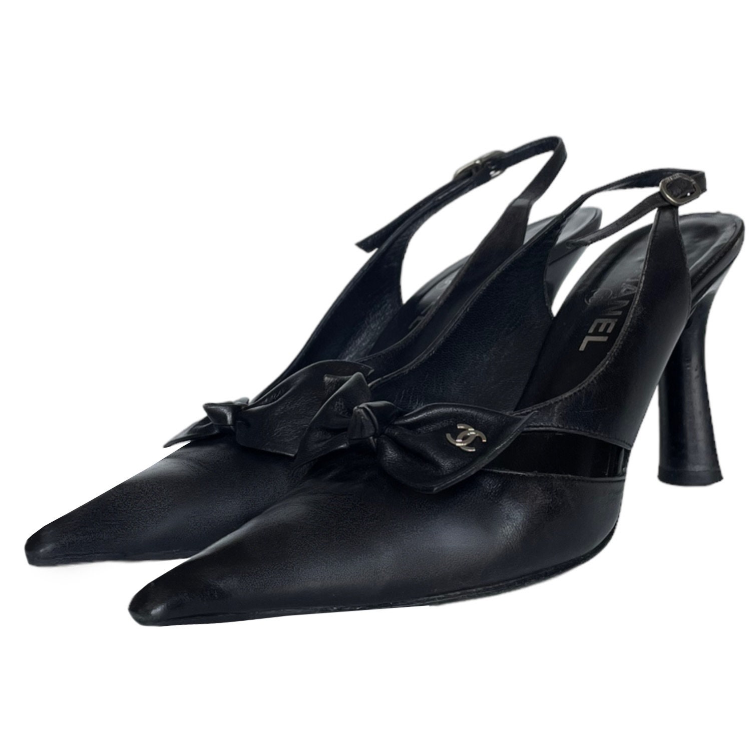 LOUIS VUITTON Women's Sandals Black Patent Leather Market as 37.5 7.5US