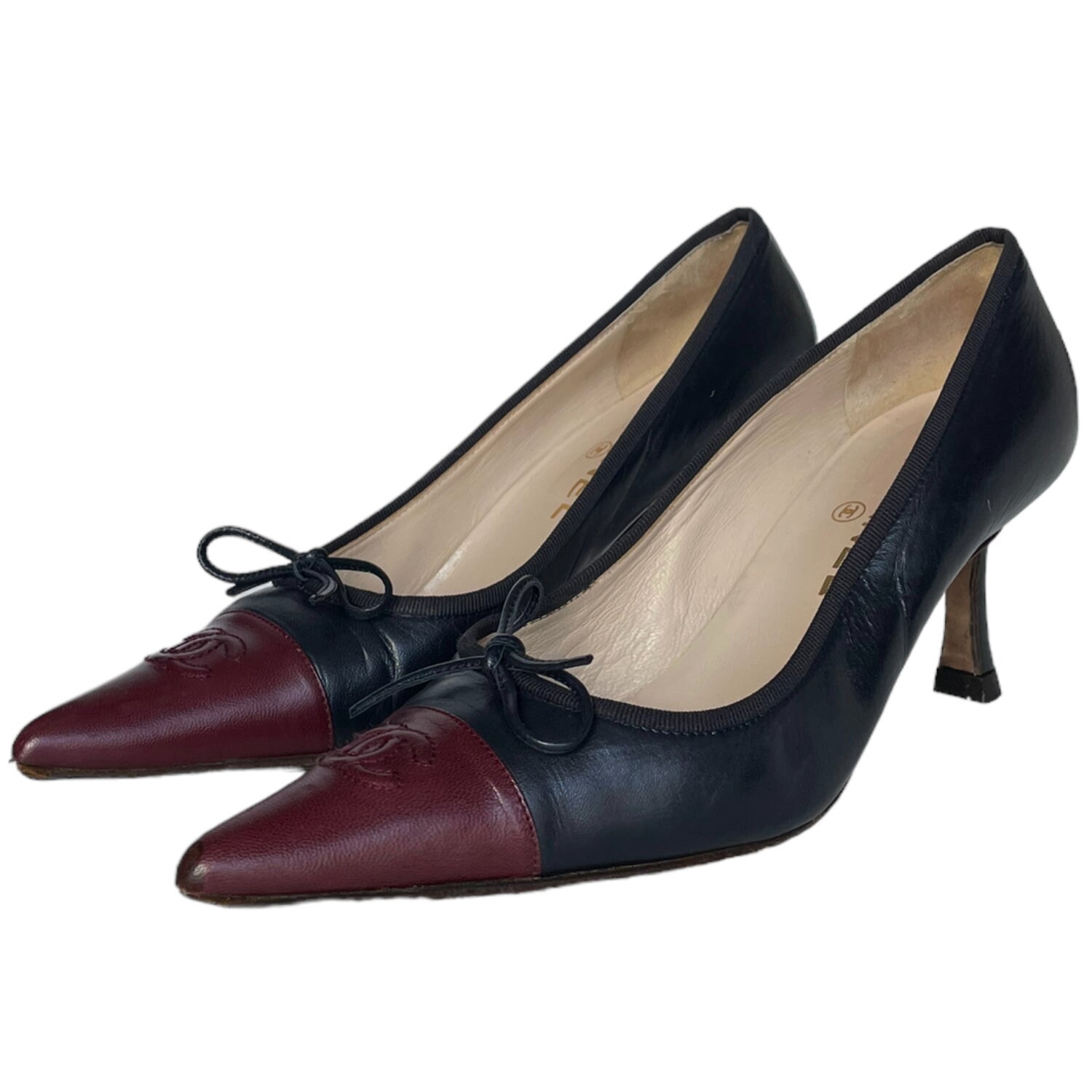 Authentic CHANEL Brown Suede Clogs Shoes Heels US6 EU36