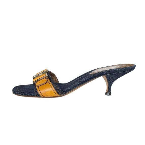 Buy Miu Miu Heels Vintage Miu Miu Denim Logo Heels in Blue / Tan 
