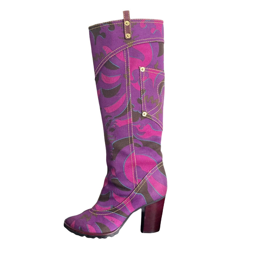 Emilio Pucci Boots Authentic Pucci Abstract Denim Boots EU - Etsy UK