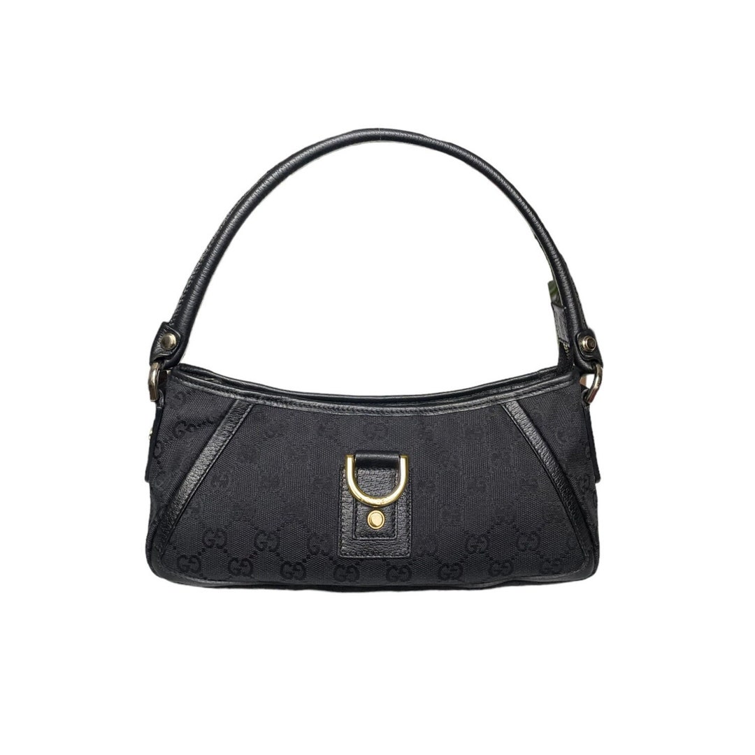 Gucci Bag Authentic Gucci Monogram Shoulder Bag in Black / Etsy