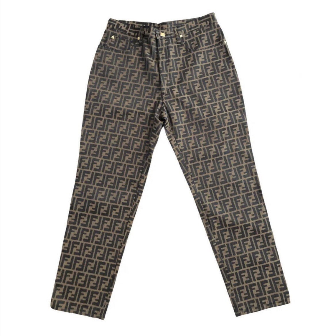 Fendi trousers Authentic Fendi Zucca Monogram High Rise | Etsy