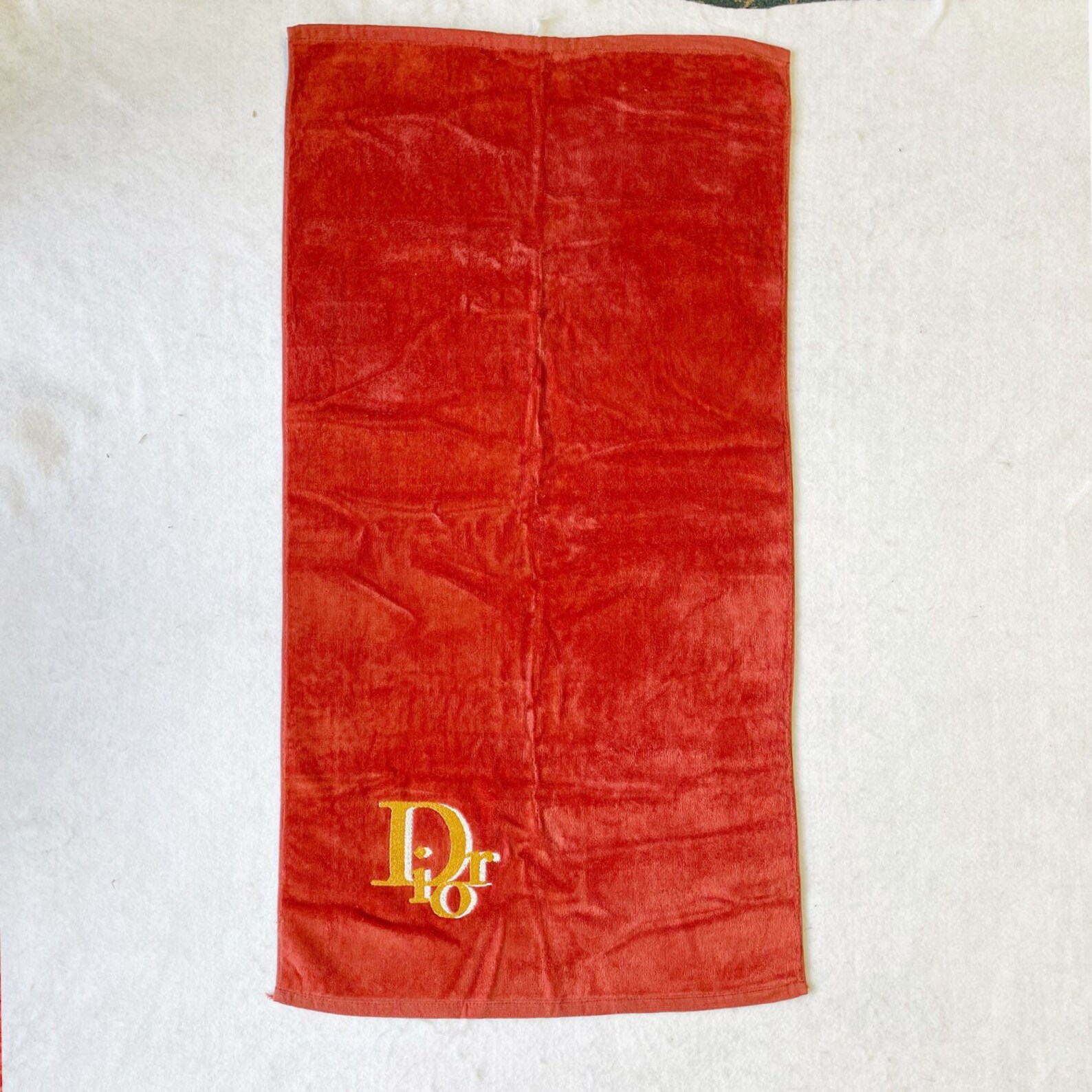 Dior Towel Authentic Dior Embroidered logo Towel in red | Etsy