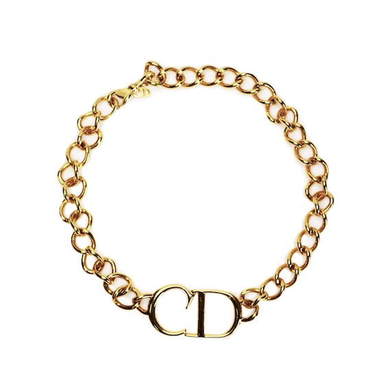 Dior Large CD Choker Necklace in Gold Vintage Fall 2000 y2k Etsy