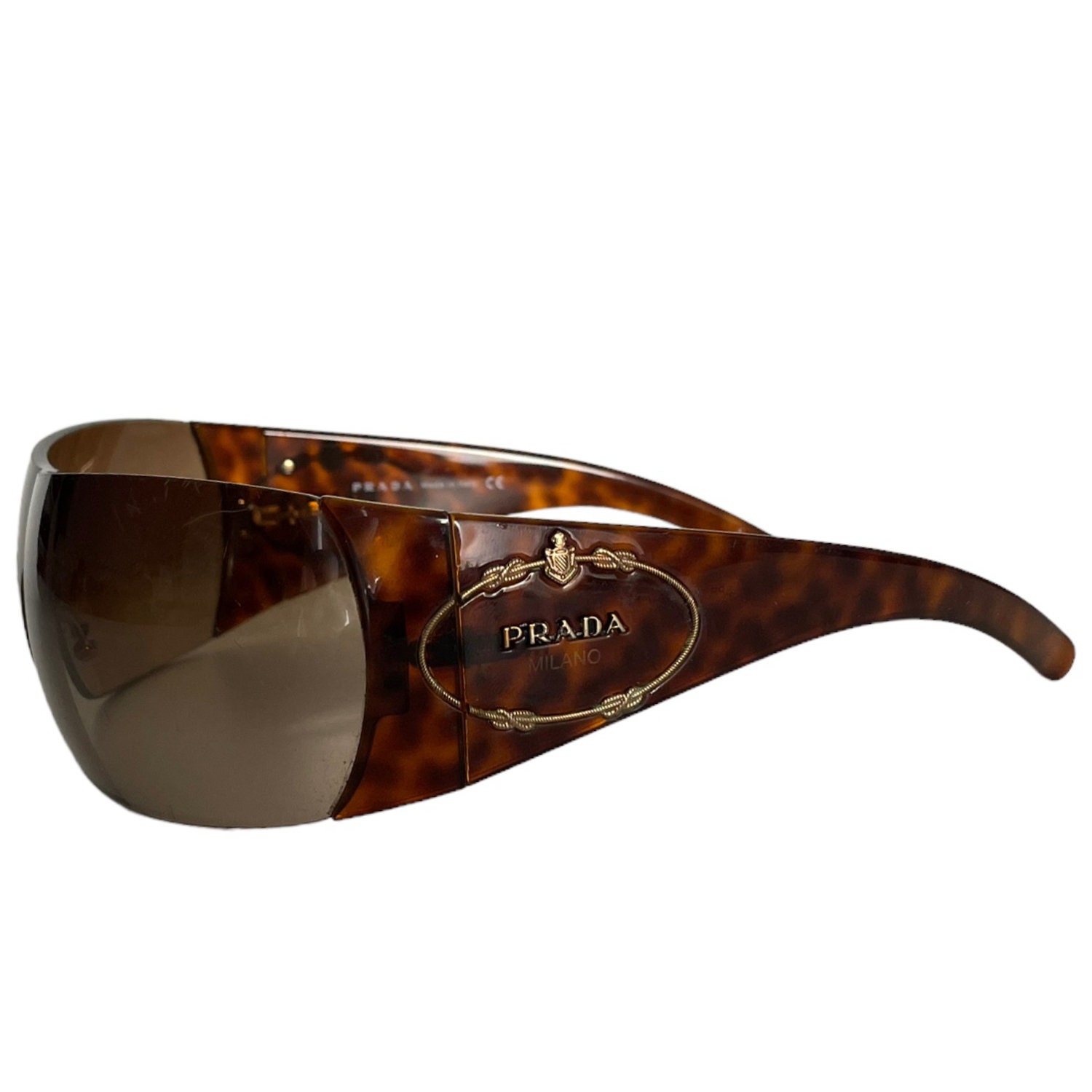 Prada Sunglasses Authentic Prada Logo Wraparound Sunglasses in