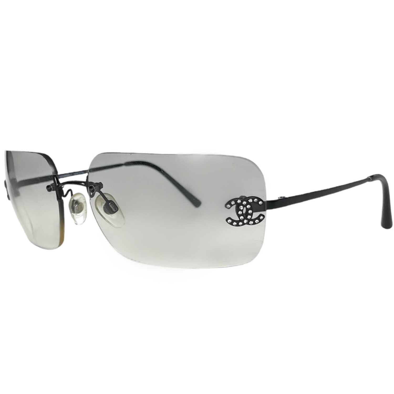 Lot 460 - Chanel Silver Rimless CC Logo Sunglasses