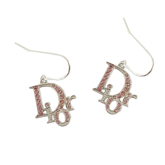 dior logo drop earrings