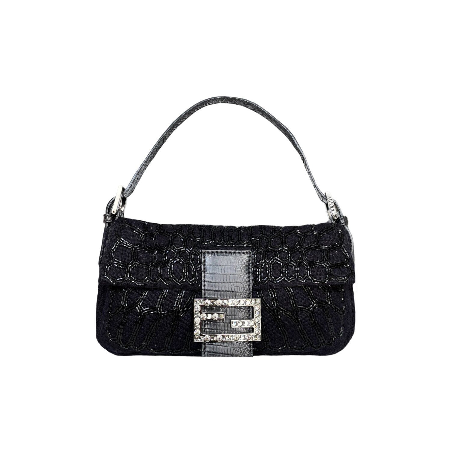 Fendi baguette small sequin and rhinestone envelope