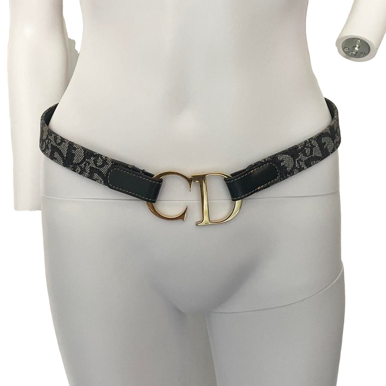 Dior Belt Authentic Dior CD Buckle Monogram Belt Gold Navy - Etsy
