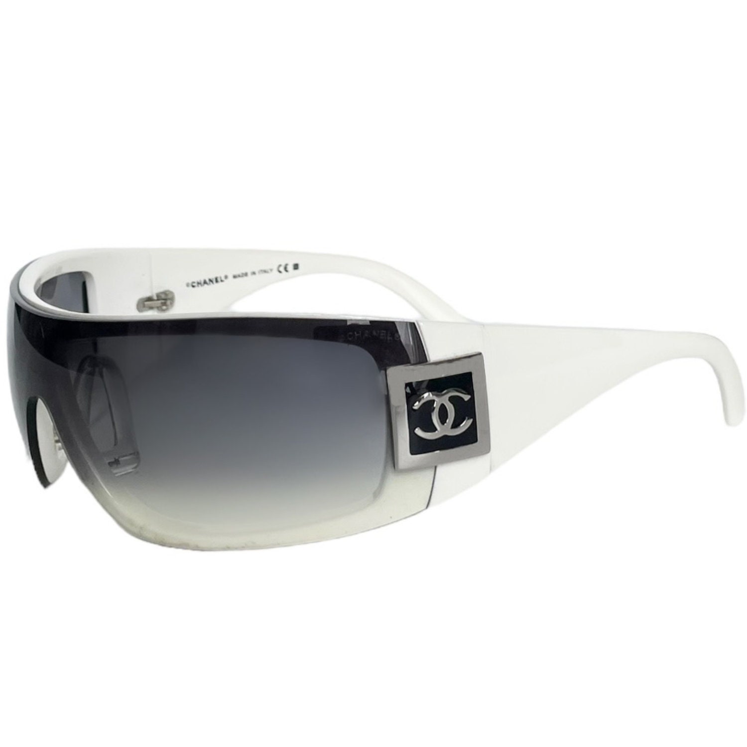 Rare White Chanel Ski Glasses Silver Fall 2000 Sunglasses