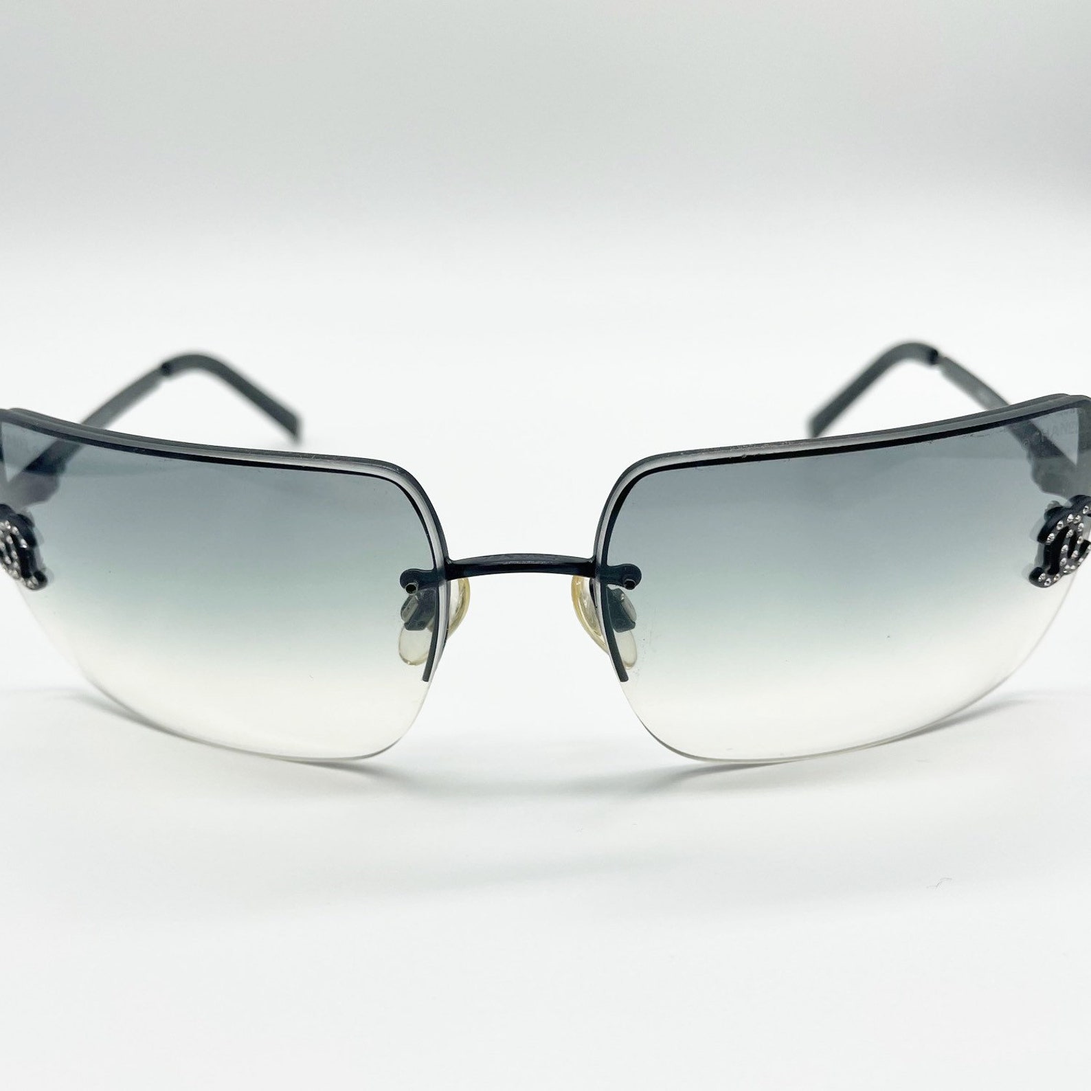 Chanel sunglasses Authentic Chanel Rimless Ombré Gradient | Etsy