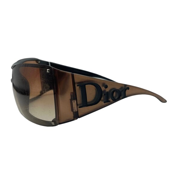 Dior Sonnenbrille - Authentische Dior Overshine 'Chunky Spell-out Logo Sonnenbrille in braun 90s Vintage echt