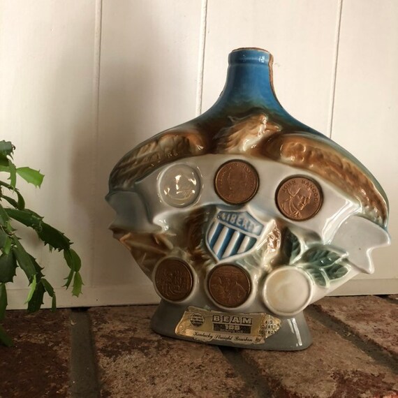 Jim Beam Whiskey Decanter Liberty Bottle Vintage Liquor Etsy