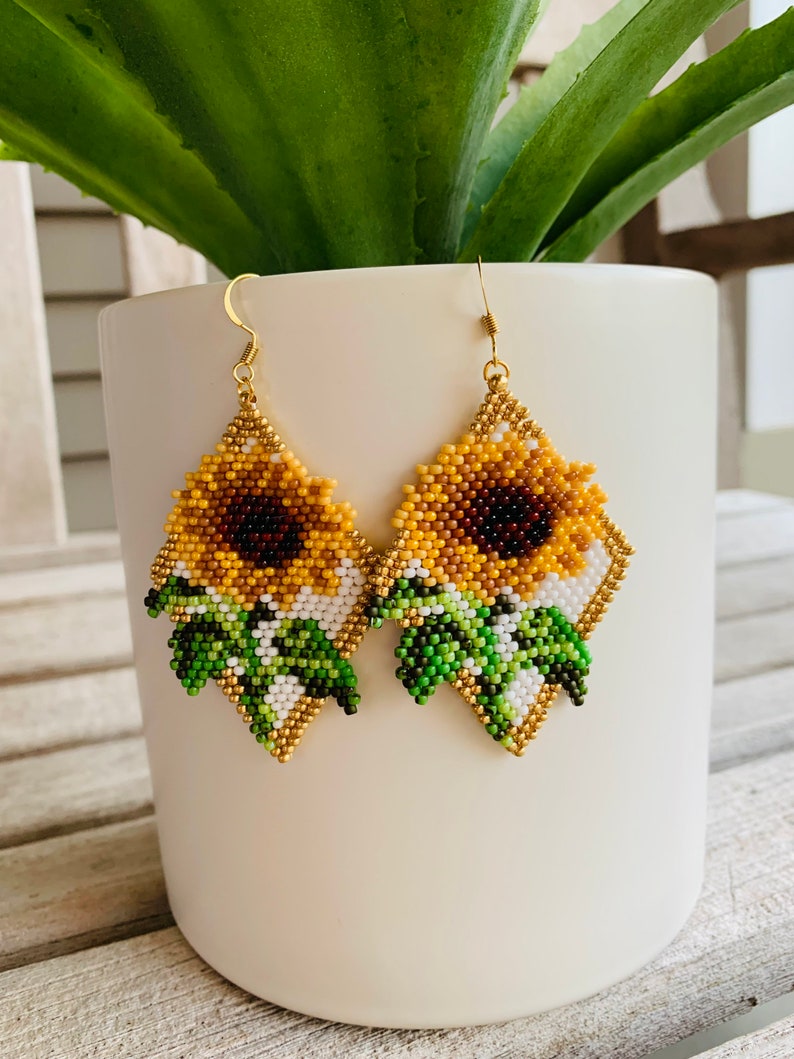 Sunflower Earrings Etsy