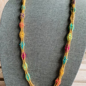Beaded rainbow necklace