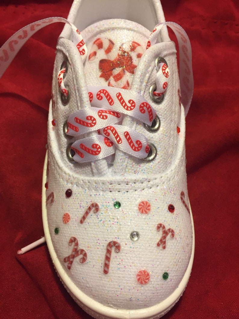 Candy Cane Christmas Shoes Glitter Sparkly Christmas Candy Etsy