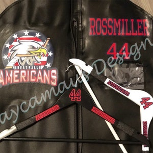 Personalized garment bag & hanger sets, hockey jerseys bag, hockey hangers