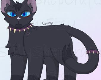 Scourge - Cat Warriors PNG - Digital Sticker / Cake Topper / Gift / Instant Download - 2pc