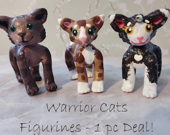 Figuras de arcilla de Gatos Guerreros: Princesa, Estrella Torcida, Hoja Jaspeada