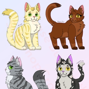 Adesivos digitais Warrior Cats DOWNLOAD INSTANTÂNEO: SkyClan Medicine Cats (inclui 4 adesivos de corpo inteiro!)