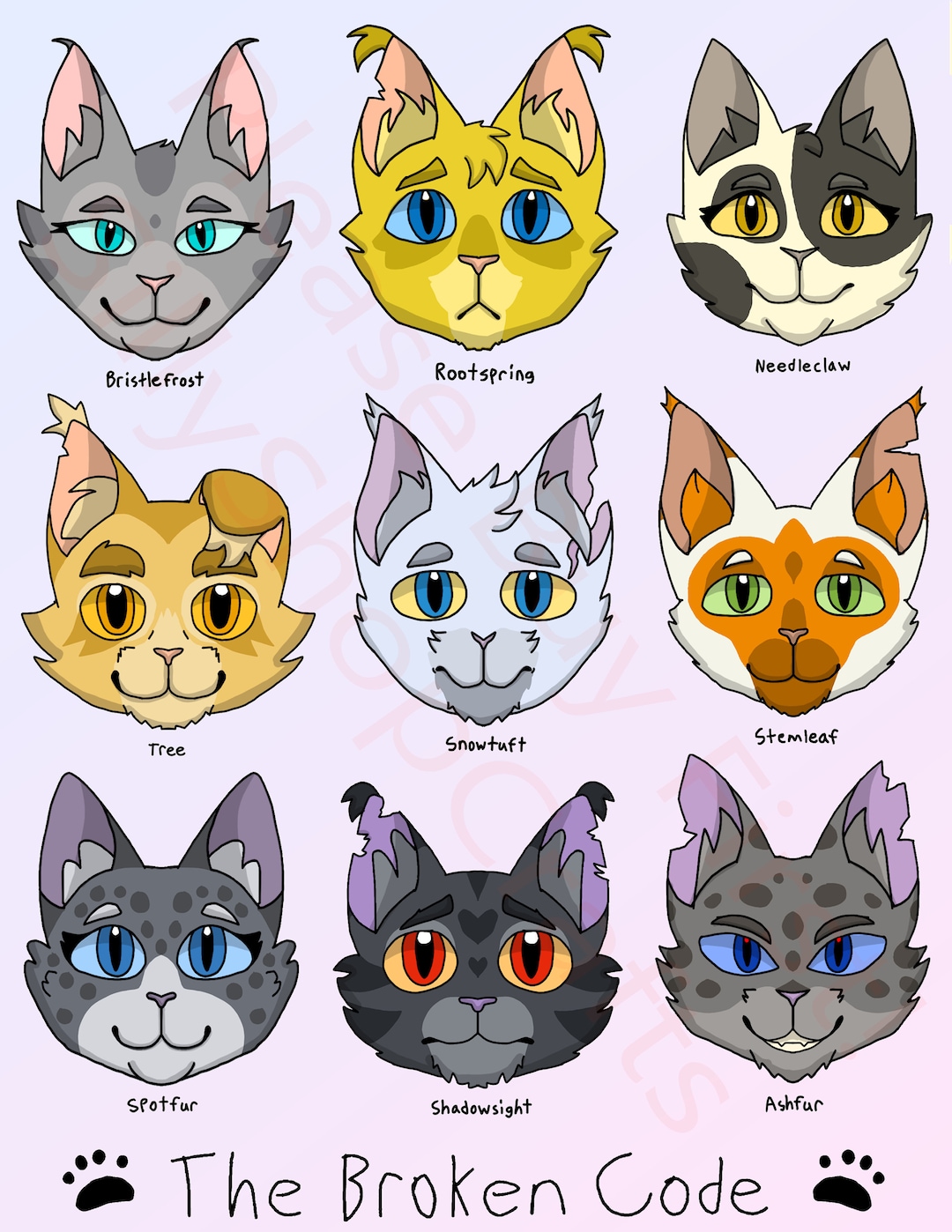 family cats　0101 ♡ Warrior Cats Stickers: the Broken Code Character Pngs