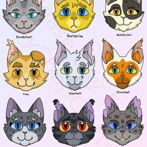 Warrior Cats SVG Digital Stickers INSTANT DOWNLOAD: Clan 