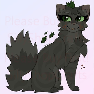 Hollyleaf - warrior cats PNG - Digital Sticker / Cake Topper / Geschenk / Sofort Download - 4 digitale Aufkleber