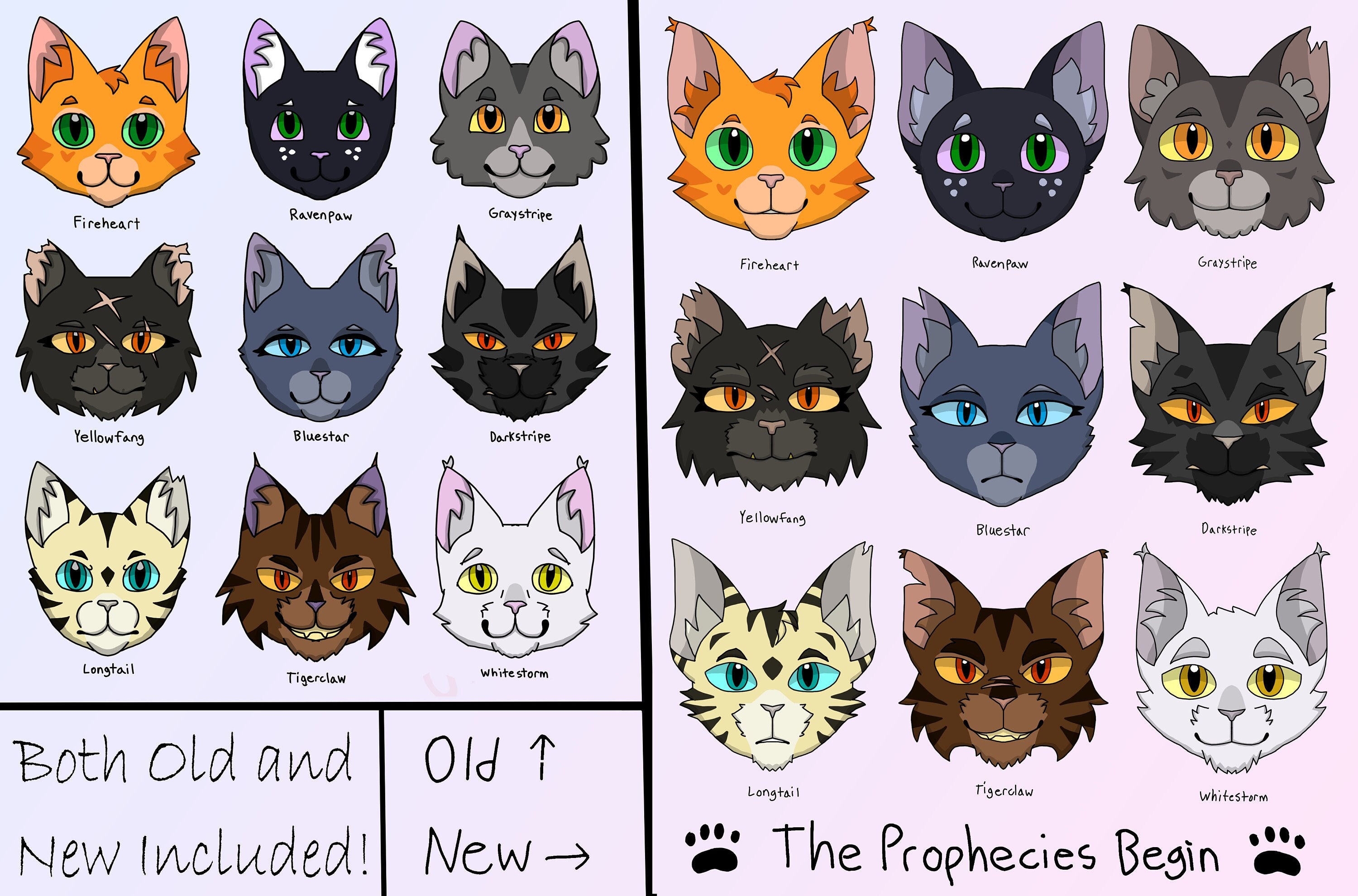 Warrior Cats SVG Digital Stickers INSTANT DOWNLOAD: The Prophecies Begin  Set 1 (Includes 18 Stickers!)