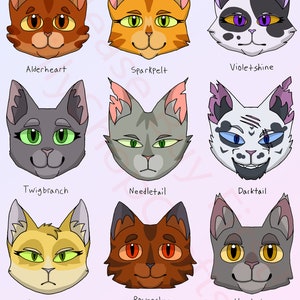 Warrior Cats SVG Digital Stickers INSTANT DOWNLOAD: The Prophecies Begin  Set 1 (Includes 18 Stickers!)