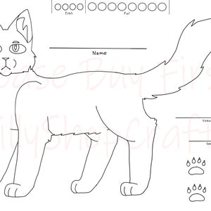 Cat / Warrior Cats / OC Reference Sheet Base Pack - Includes 8 Digital ...