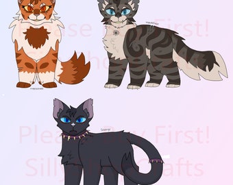 Cat Warriors PNGs: Villain Character PNGs - Full Body - (Instant Download, 3pc Value Pack)
