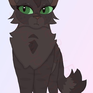 Hollyleaf - warrior cats PNG - Digital Sticker / Cake Topper / Geschenk / Instant Download - 1 Digital Sticker + 1 alte Version