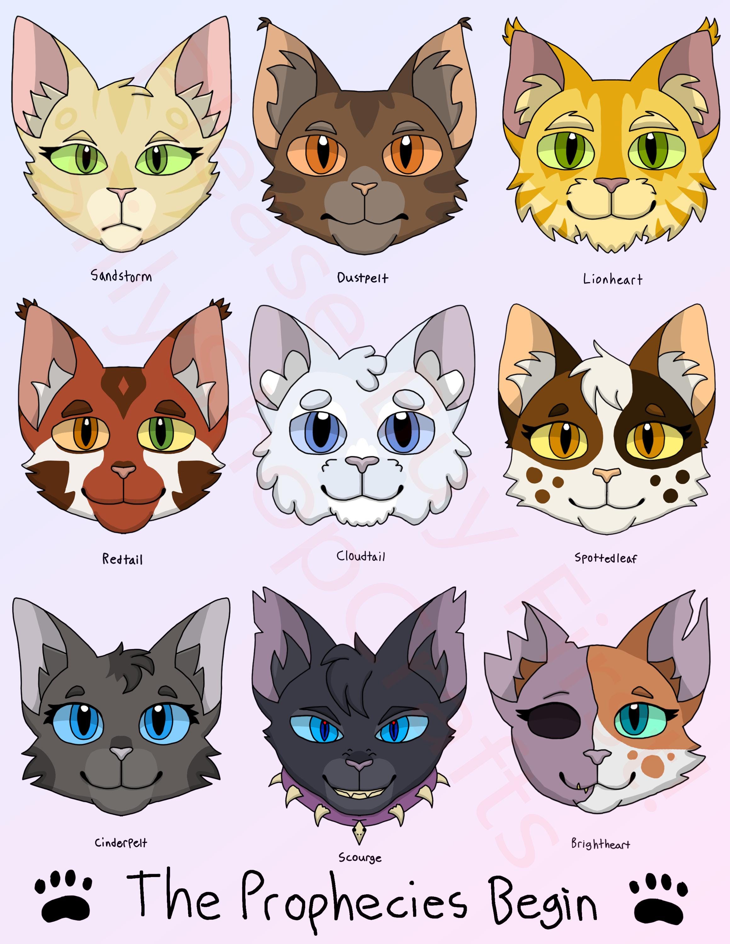 Warrior Cats Stickers: the Prophecies Begin Character Pngs - Set 2