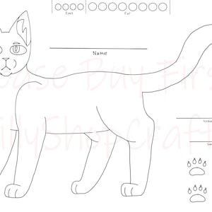 Cat / Warrior Cats / OC Reference Sheet Base Pack - Includes 8 Digital ...
