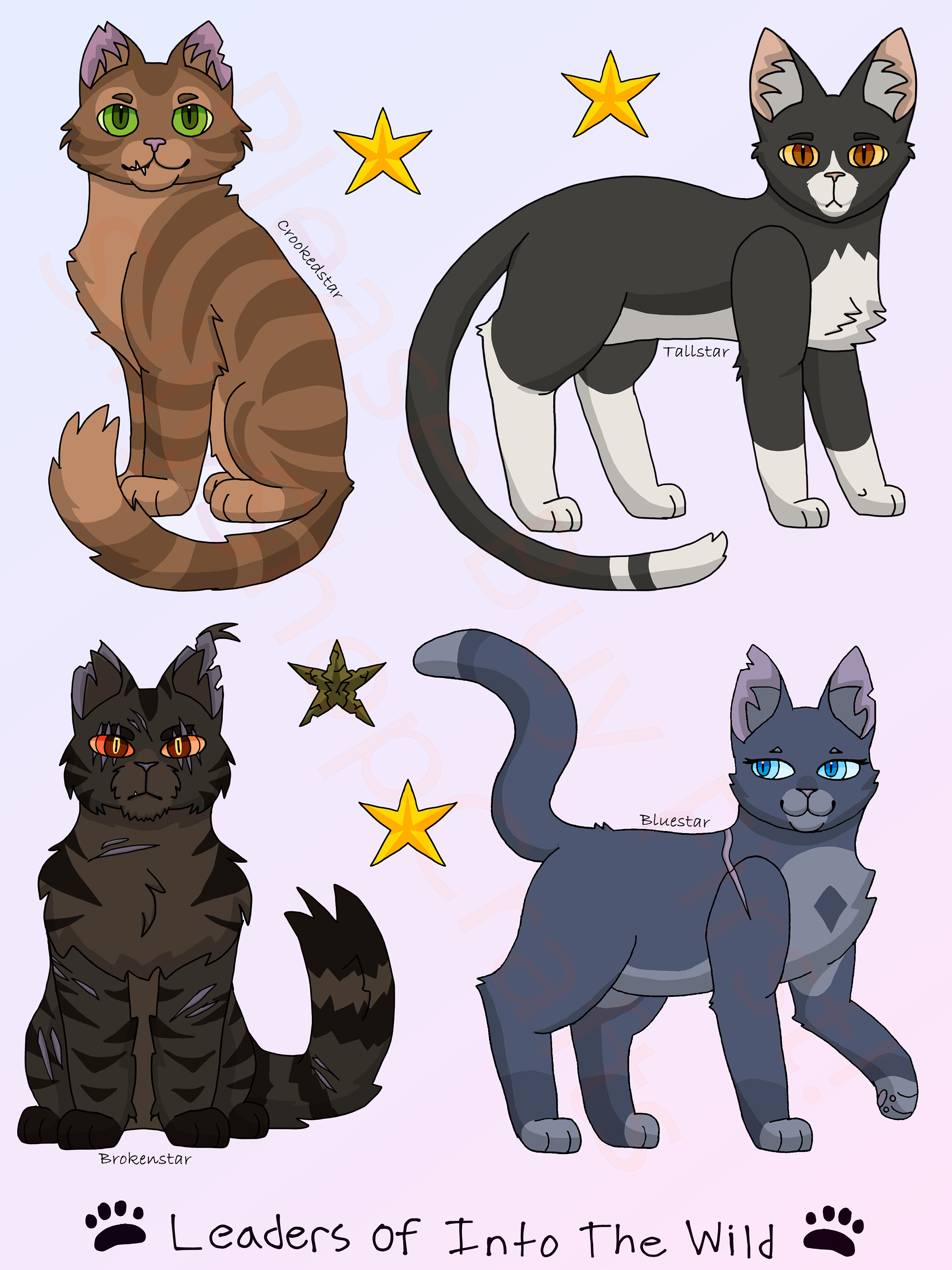 Warrior Cats SVG Digital Stickers INSTANT DOWNLOAD: The Prophecies Begin  Set 1 (Includes 18 Stickers!)
