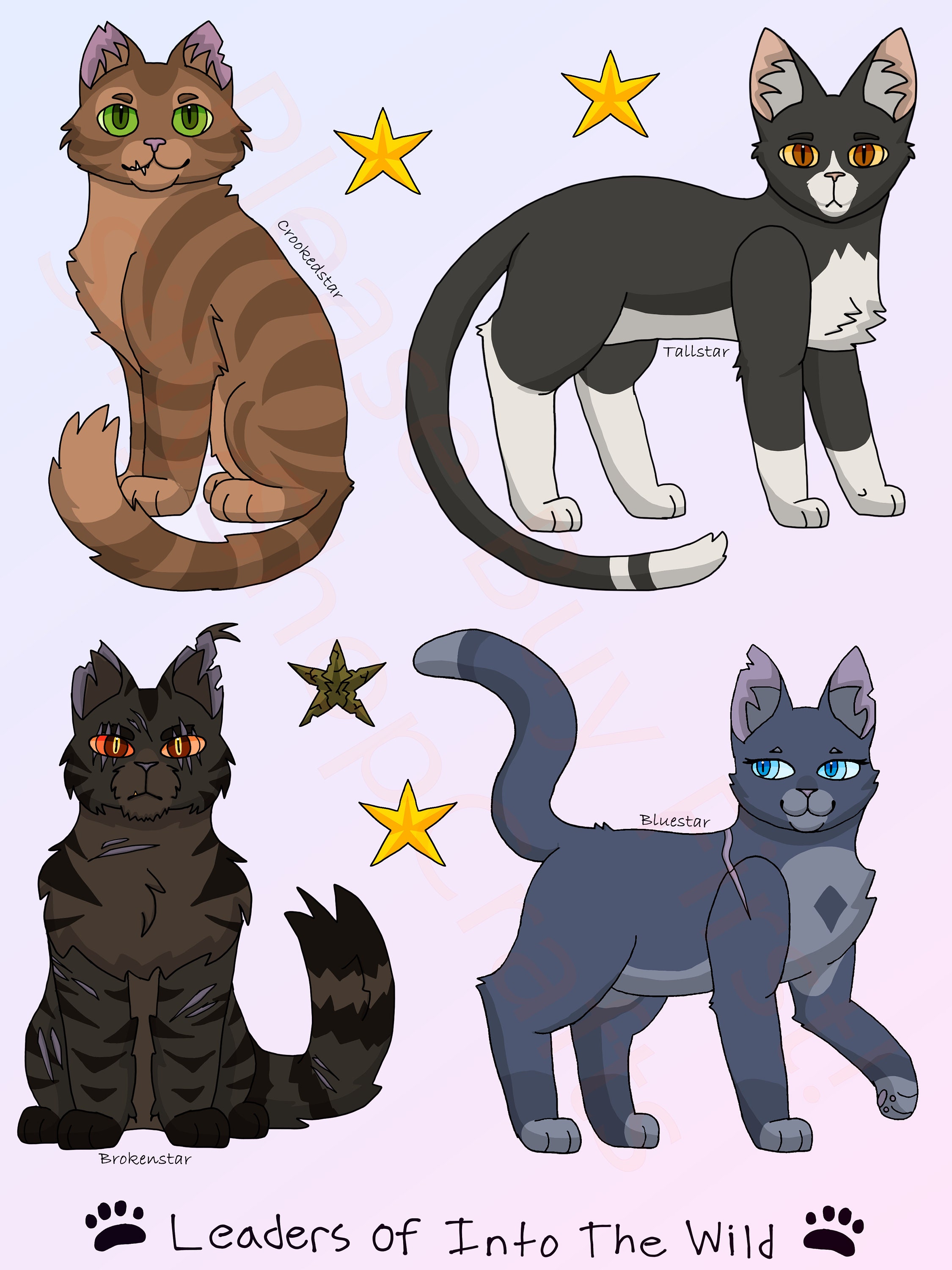 Warrior Cats SVG Digital Stickers INSTANT DOWNLOAD: Clan 