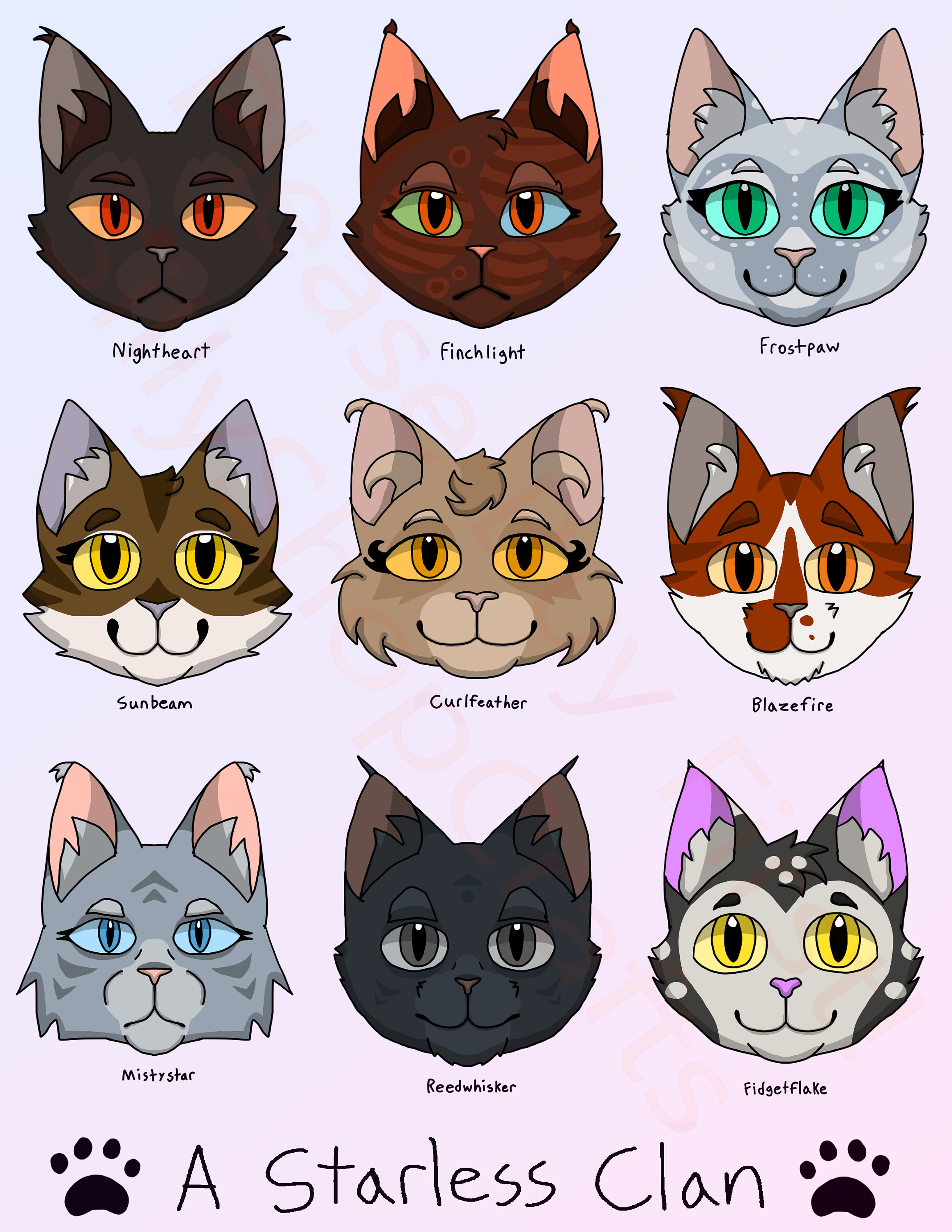 Warrior Cats SVG Digital Stickers INSTANT DOWNLOAD: Clan 