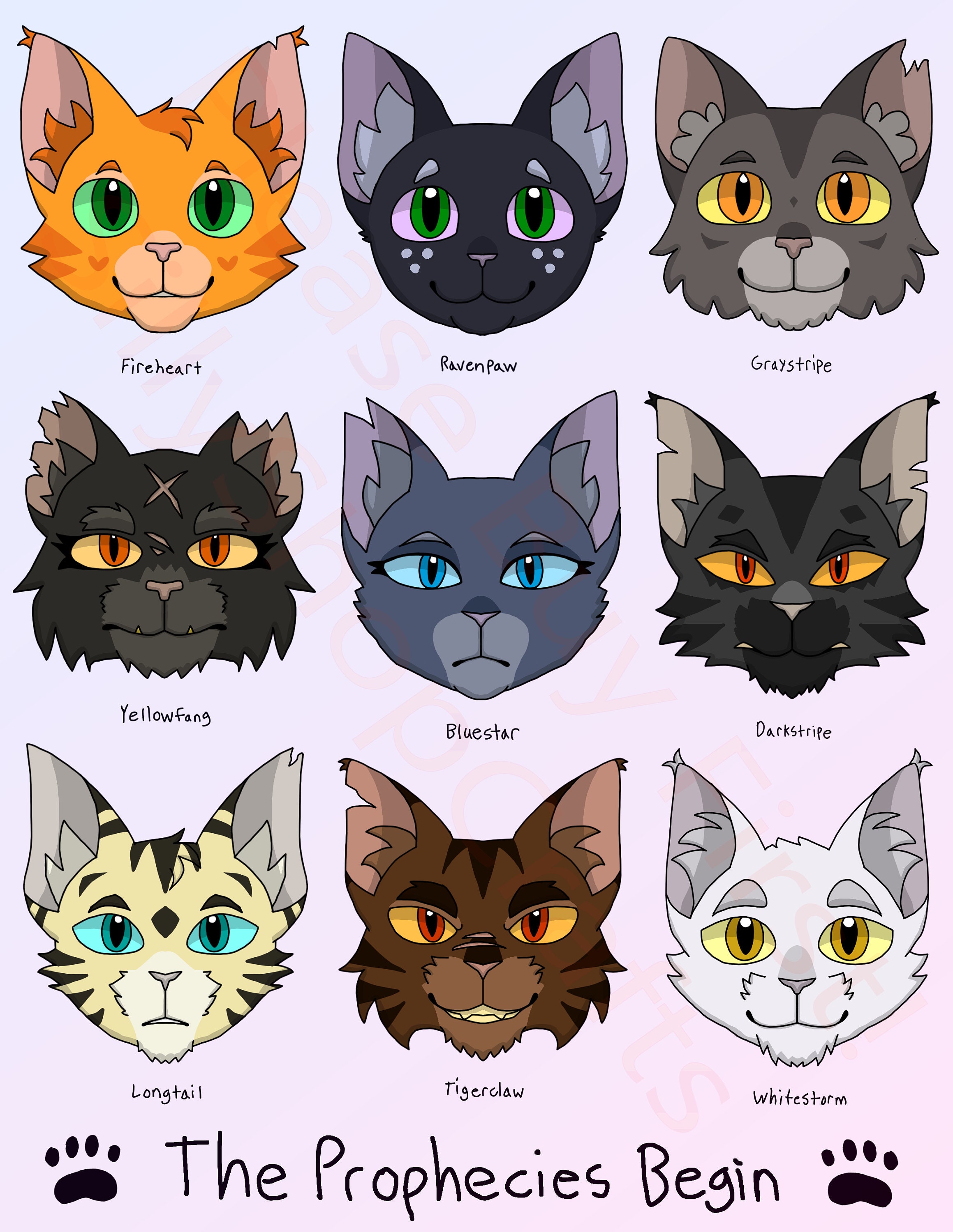 Warrior Cats Stickers: the Prophecies Begin Characters (instant ...