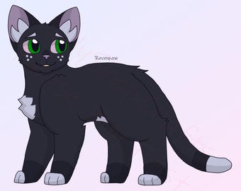 Ravenpaw - Warrior Cats Printable PNG Sticker: Cake Topper, Gift (Instant Download - 1pc)