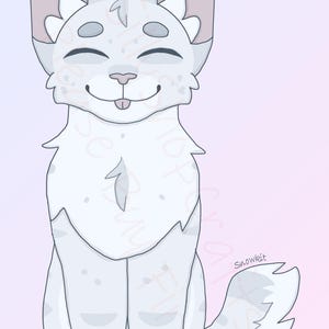 Snowkit - Warrior Cats Printable PNG Sticker: Cake Topper, Gift (Digital Download - 1pc)