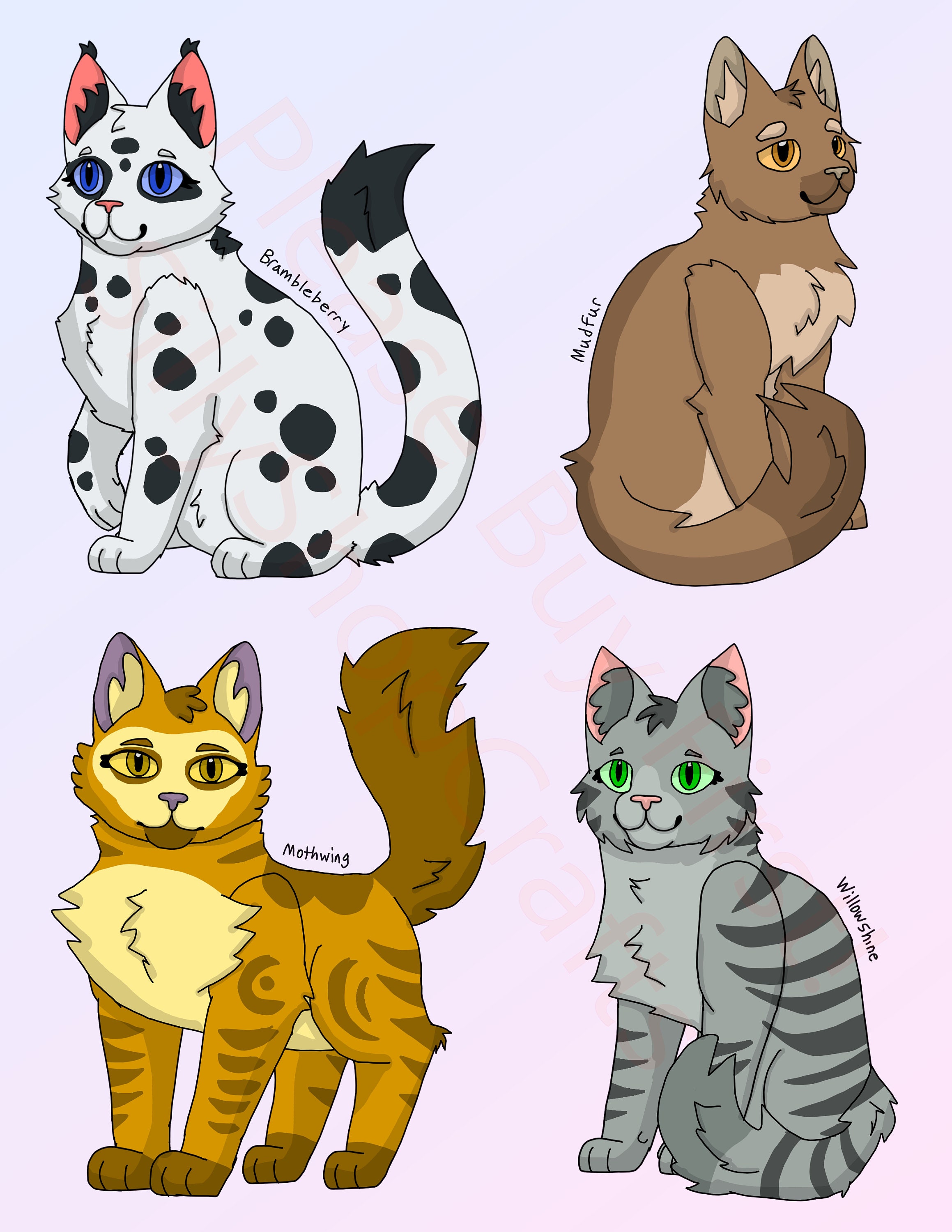 Warrior Cats SVG Digital Stickers INSTANT DOWNLOAD: the Broken 